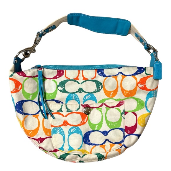UPDATED Coach
Multicolor logo hobo Shoulder Bag medium great condition - Picture 2 of 13